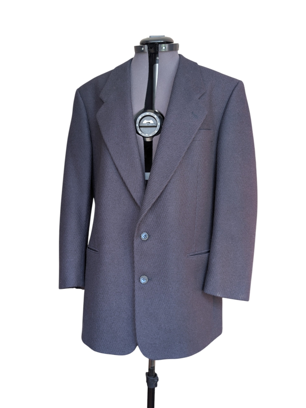 ALFRED SUNG Two-Button Blazer in Charcoal Purple Gray